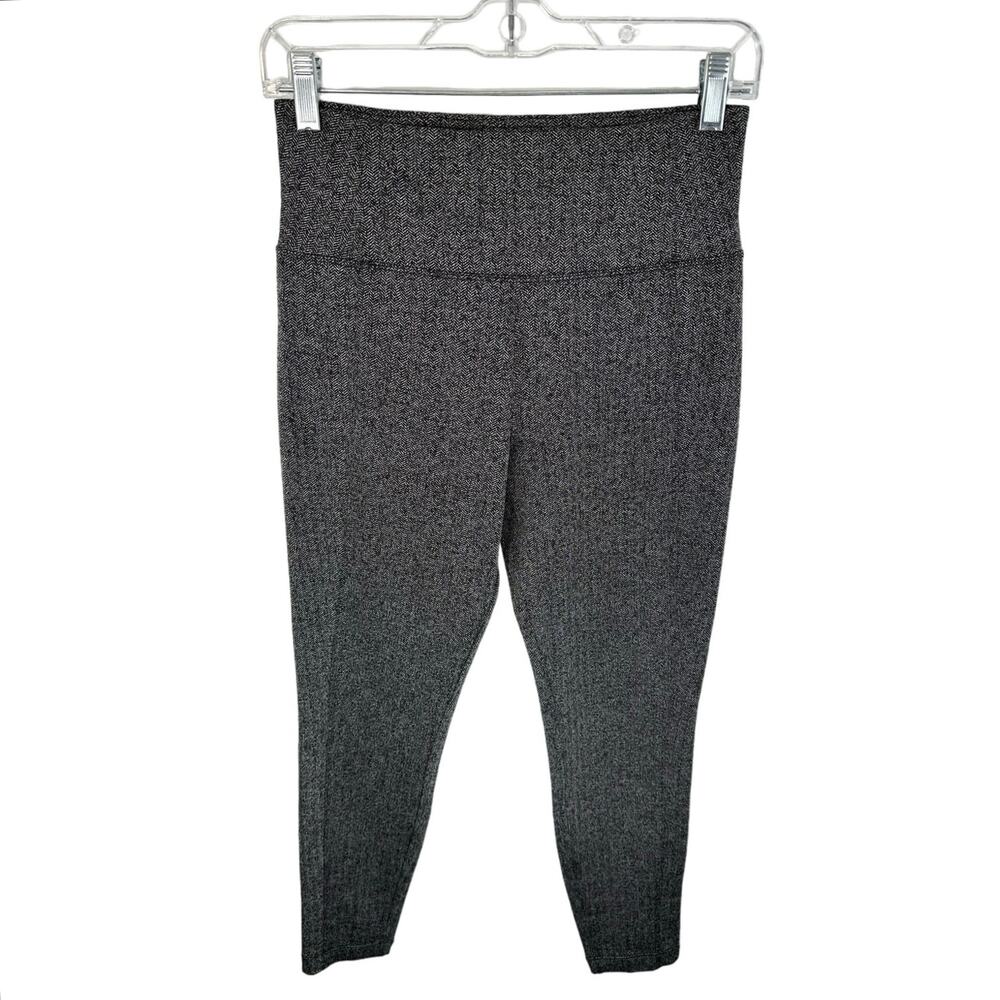 Athleta Delaney Herringbone Tight Size Small Black Grey